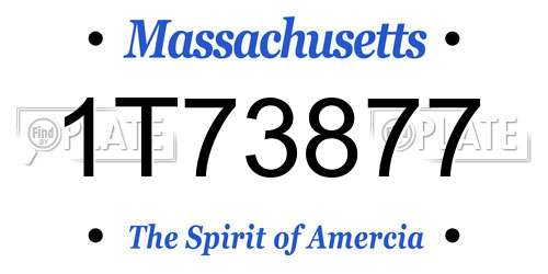 1T73877 Massachusetts License Plate