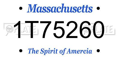 1T75260 Massachusetts License Plate