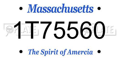 1T75560 Massachusetts License Plate