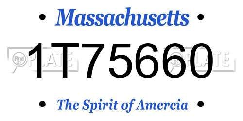 1T75660 Massachusetts License Plate