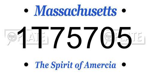 1T75705 Massachusetts License Plate