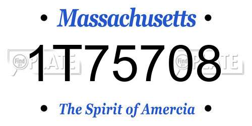 1T75708 Massachusetts License Plate
