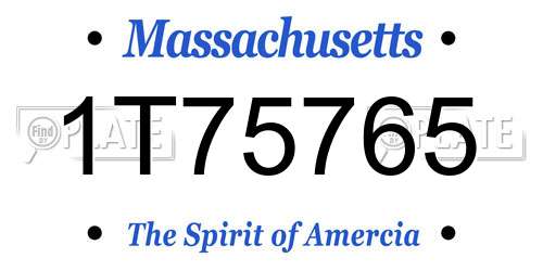 1T75765 Massachusetts License Plate