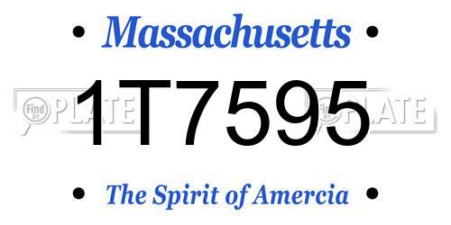1T7595 Massachusetts License Plate