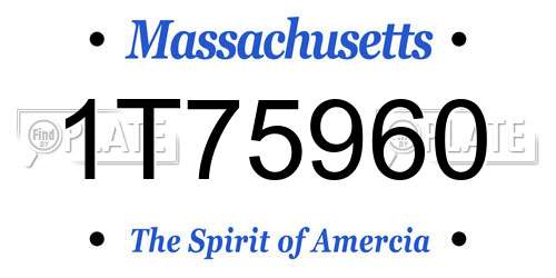 1T75960 Massachusetts License Plate