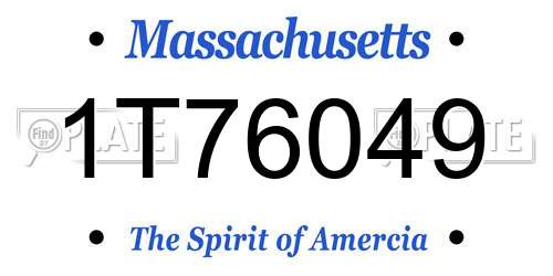 1T76049 Massachusetts License Plate