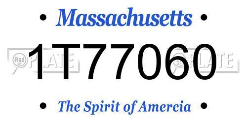 1T77060 Massachusetts License Plate