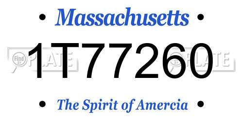 1T77260 Massachusetts License Plate