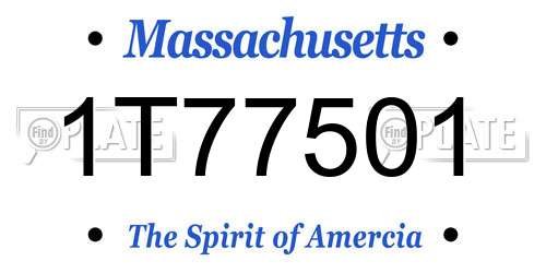 1T77501 Massachusetts License Plate