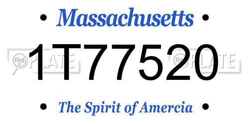 1T77520 Massachusetts License Plate