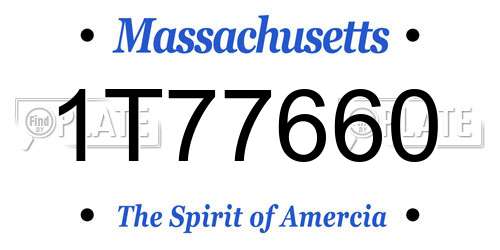 1T77660 Massachusetts License Plate
