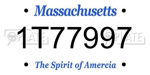 1T77997 Massachusetts License Plate