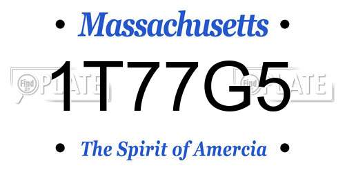 1T77G5 Massachusetts License Plate