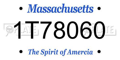 1T78060 Massachusetts License Plate