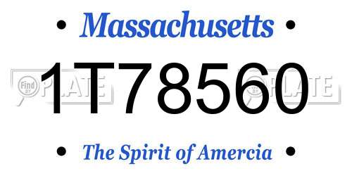 1T78560 Massachusetts License Plate