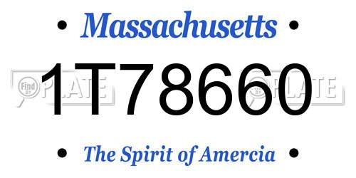 1T78660 Massachusetts License Plate