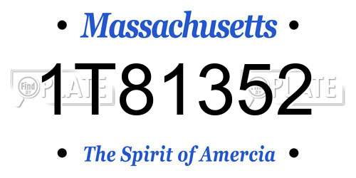 1T81352 Massachusetts License Plate