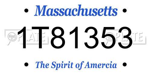 1T81353 Massachusetts License Plate