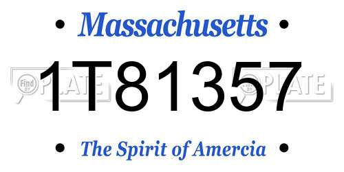1T81357 Massachusetts License Plate