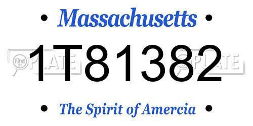 1T81382 Massachusetts License Plate