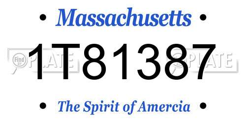 1T81387 Massachusetts License Plate