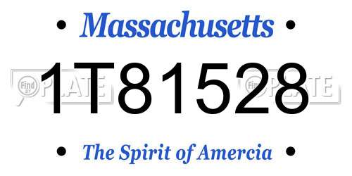 1T81528 Massachusetts License Plate