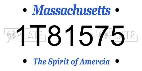 1T81575 Massachusetts License Plate