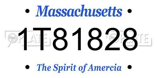 1T81828 Massachusetts License Plate