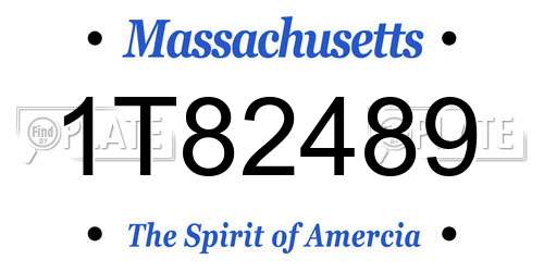 1T82489 Massachusetts License Plate