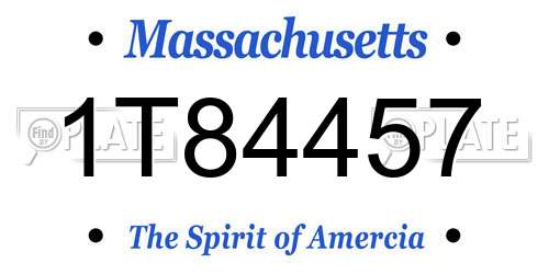 1T84457 Massachusetts License Plate