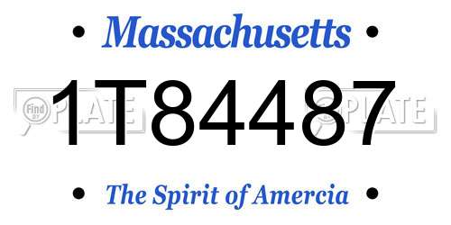 1T84487 Massachusetts License Plate