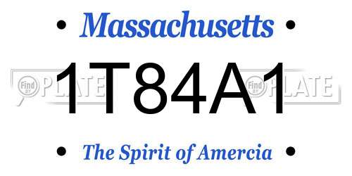 1T84A1 Massachusetts License Plate