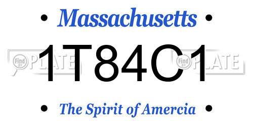 1T84C1 Massachusetts License Plate