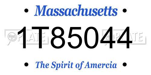 1T85044 Massachusetts License Plate
