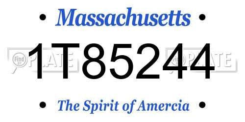 1T85244 Massachusetts License Plate