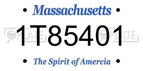 1T85401 Massachusetts License Plate