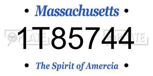 1T85744 Massachusetts License Plate
