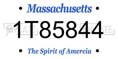 1T85844 Massachusetts License Plate