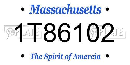 1T86102 Massachusetts License Plate