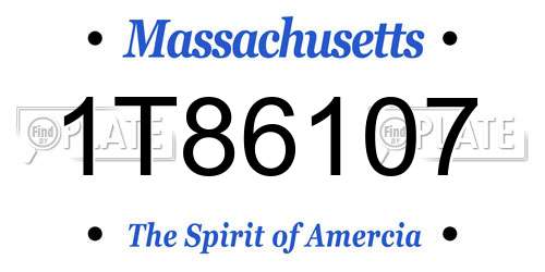 1T86107 Massachusetts License Plate