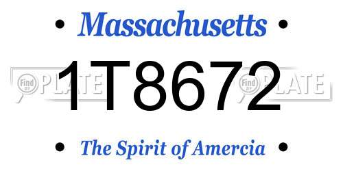 1T8672 Massachusetts License Plate
