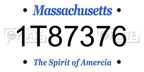 1T87376 Massachusetts License Plate