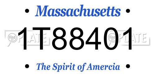 1T88401 Massachusetts License Plate