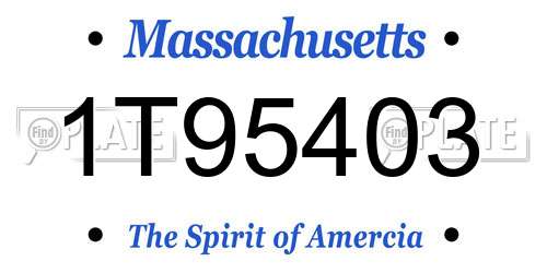 1T95403 Massachusetts License Plate