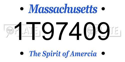 1T97409 Massachusetts License Plate