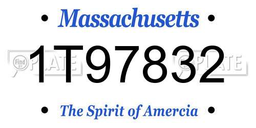 1T97832 Massachusetts License Plate
