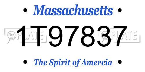1T97837 Massachusetts License Plate