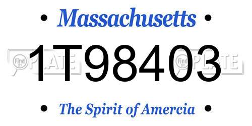 1T98403 Massachusetts License Plate