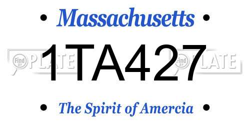 1TA427 Massachusetts License Plate