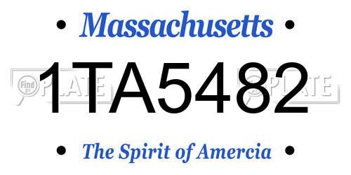 1TA5482 Massachusetts License Plate